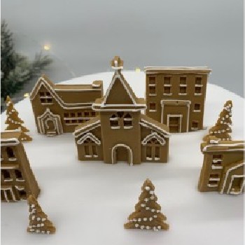 Stump with houses