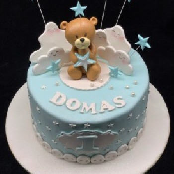 Vaikiškas tortas "Meškiukas debesyse"