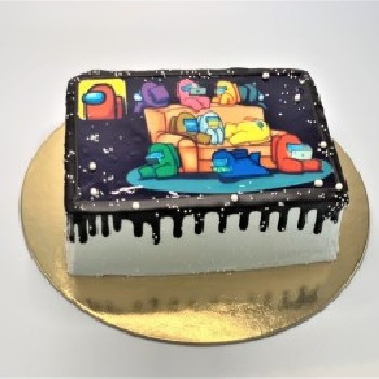 Vaikiškas tortas su amongų nuotrauka