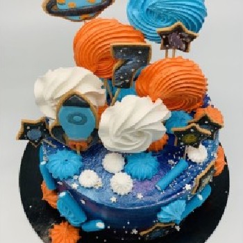 Vaikiškas tortas "Skrydis į kosmosą"