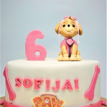 Vaikiškas tortas su šunyte patrule