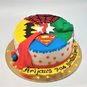 Vaikiškas superherojų tortas