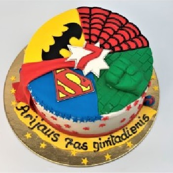 Vaikiškas superherojų tortas