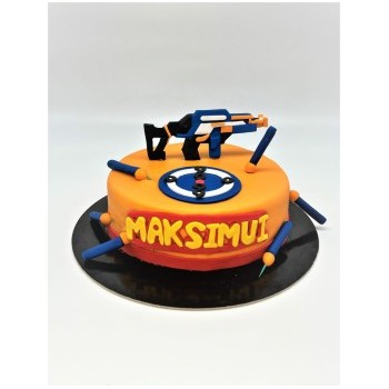 Vaikiškas tortas su šautuvu
