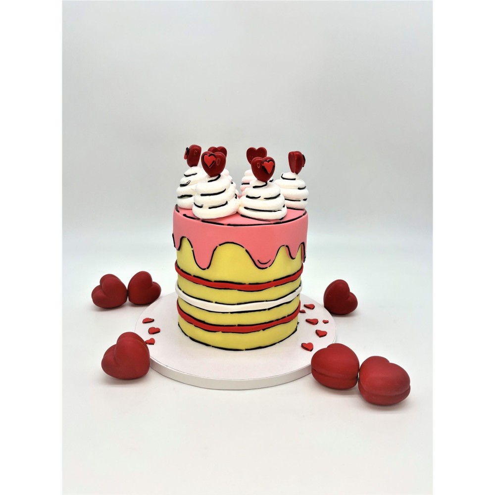 Valentino dienos tortas "Širdelių žaismas"