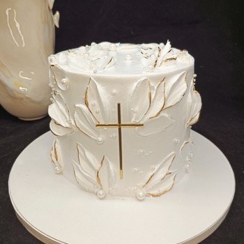 Komunijos tortas su kryželiu