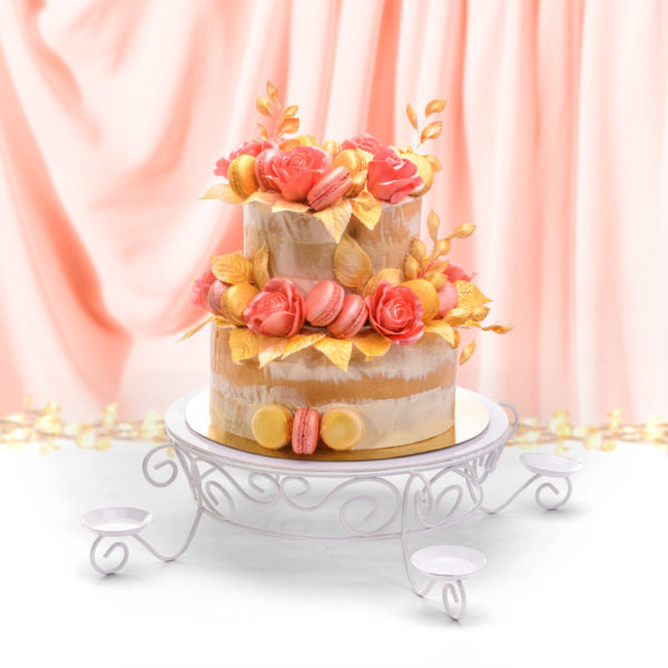 Dviejų aukštų tortas su sausainiais „Macarons