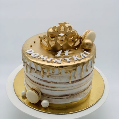 Vaikiškas tortas Su auksine karūna