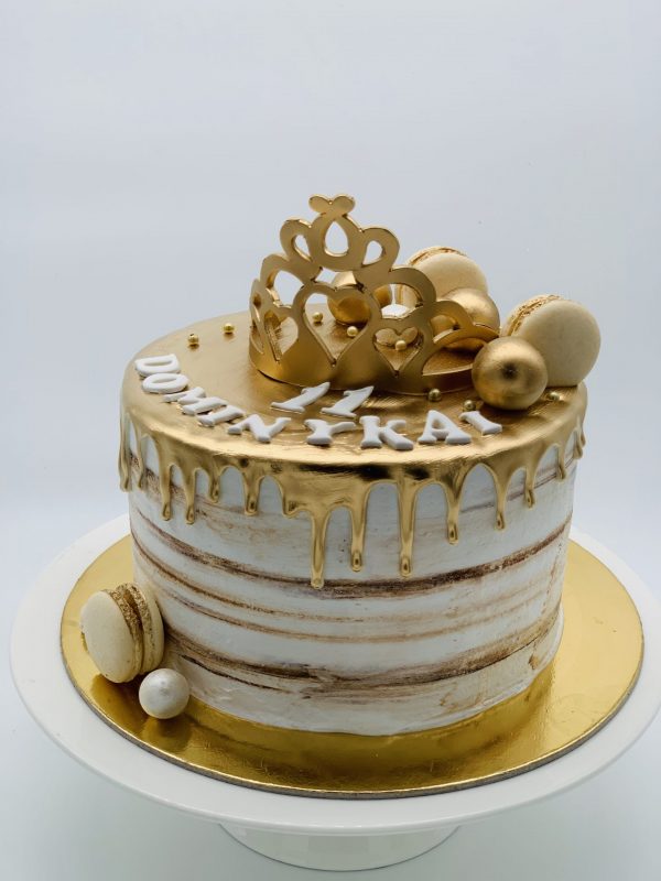 Vaikiškas tortas Su auksine karūna