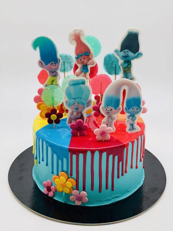 Vaikiškas tortas su troliais