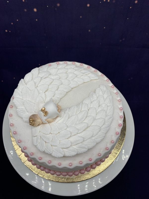 Krikštynų tortas su angelu