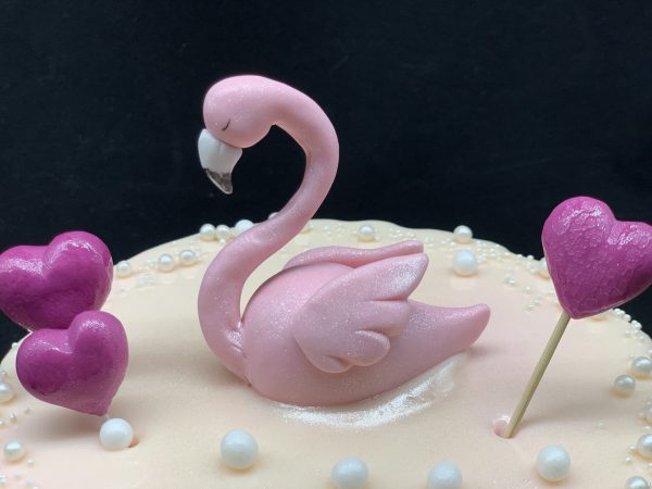 Vaikiškas tortas su flamingu
