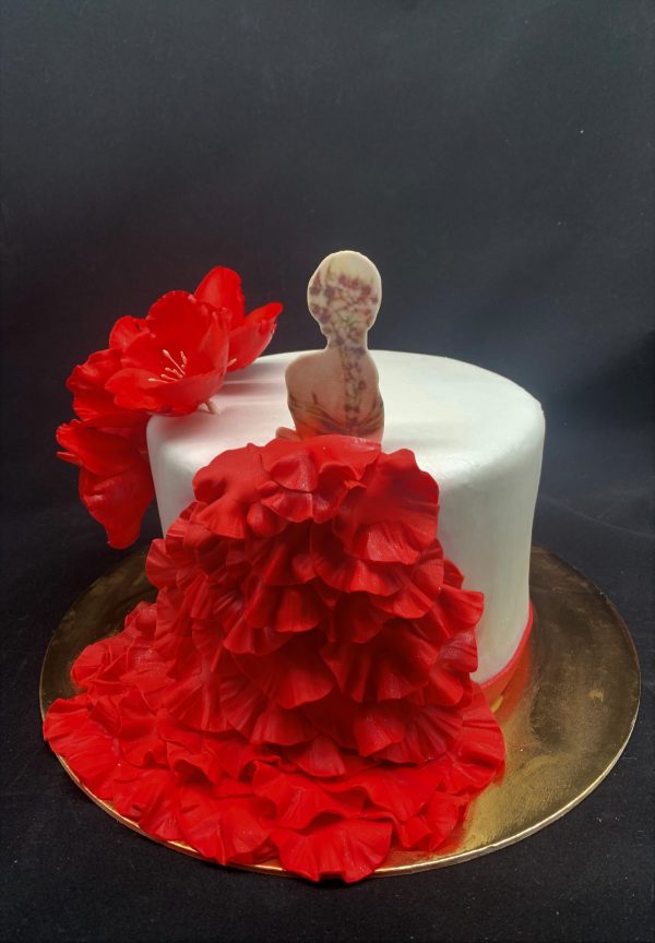 Jubiliejinis tortas "Raudona suknelė"