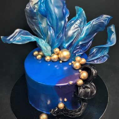 Jubiliejinis tortas "Mėlyna - juoda"