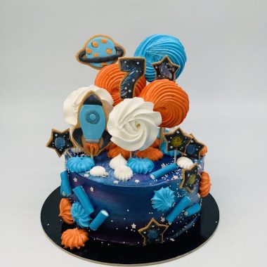 Vaikiškas tortas "Skrydis į kosmosą"