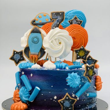 Vaikiškas tortas "Skrydis į kosmosą"