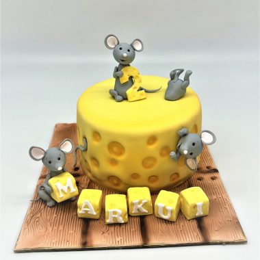 Vaikiškas tortas "Sūris su pelėm"