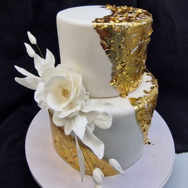 Vestuvinis tortas su auksu